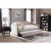 Lanny Nailheads Twin Daybed - Trundle Bed, Beige - WI-LANNY-BEIGE-DAYBED