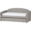 Lanny Nailheads Twin Daybed - Trundle Bed, Gray - WI-LANNY-GRAY-DAYBED