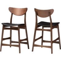 Latina Counter Stool - Black, Walnut (Set of 2)
