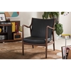 Shakespeare Faux Leather Leisure Accent Chair - Black - WI-LB886-BLACK