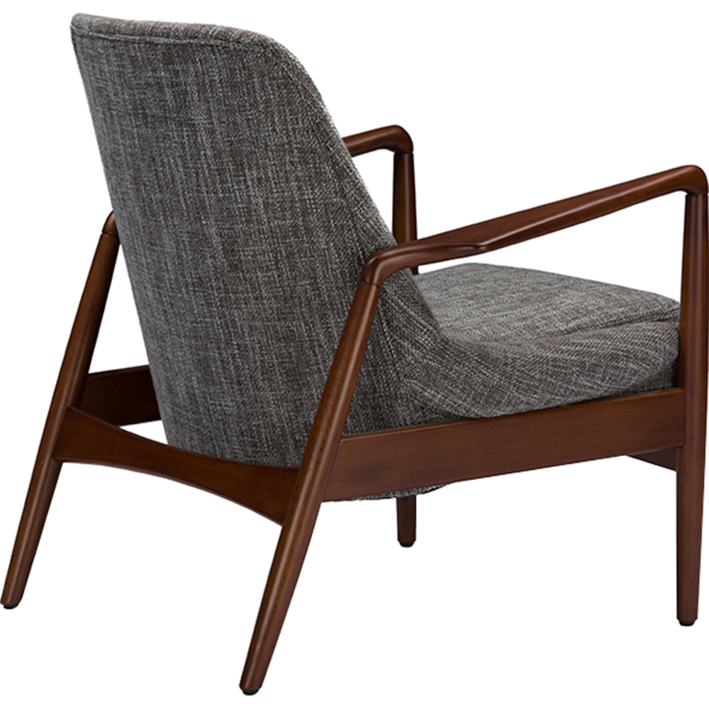 Carter Upholstered Leisure Accent Chair - Gray Fabric, Walnut Wood