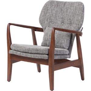 Rundell Upholstered Leisure Accent Chair - Button Tufted, Gray 
