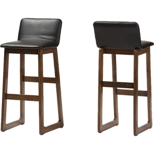 Loft High Bar Stool - Black, Walnut Brown (Set of 2) 