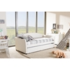 London Faux Leather Twin Daybed - Roll-Out Trundle Bed, White - WI-LONDON-WHITE-DAYBED
