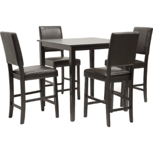 Love 5-Piece Dining Counter Set - Dark Brown 