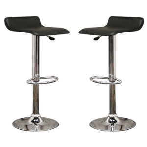 Vita Black Adjustable Height Swivel Bar Stool 