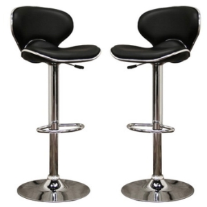 Orion Black Adjustable Height Swivel Bar Stool 