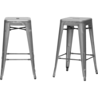 French Counter Stool - Gunmetal (Set of 2)