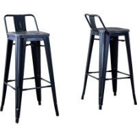 French Bar Stool - Antique Black (Set of 2)