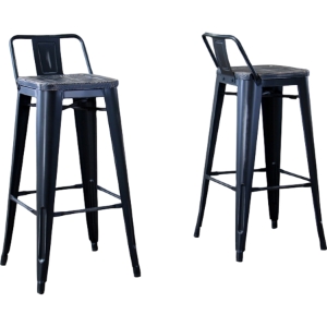 French Bar Stool - Antique Black (Set of 2) 