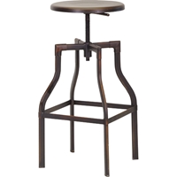 Architect's Backless Bar Stool - Adjustable Height, Antiqued Copper