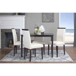 Milano 5-Piece Dining Set - Cream, Dark Brown 