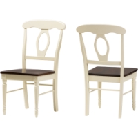 Napoleon Wood Dining Chair - Buttermilk, Cherry Brown (Set of 2)