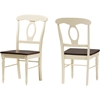 Napoleon Wood Dining Chair - Buttermilk, Cherry Brown (Set of 2) - WI-NAPOLEON-CHERRY-BUTTERMILK-DC