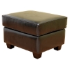Anna Black Leather Ottoman - WI-OT11001
