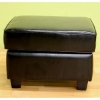 Anna Black Leather Ottoman - WI-OT11001
