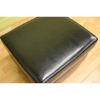 Anna Black Leather Ottoman - WI-OT11001