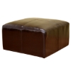 Laurel Brown Leather Ottoman - WI-OT11280