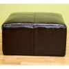 Laurel Brown Leather Ottoman - WI-OT11280