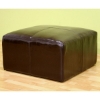 Laurel Brown Leather Ottoman - WI-OT11280