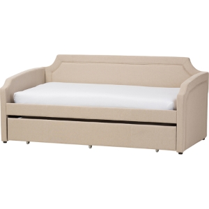 Parkson Twin Daybed - Roll-Out Trundle Bed, Beige 