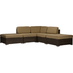 Owen Outdoor Sectional Sofa - Tan, Brown 