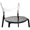Orlie Dining Chair - Stackable, Clear Back, Black Seat - WI-PC-603-CLEAR
