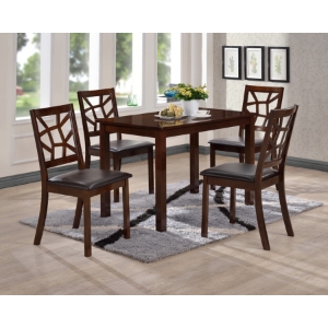 Mozaika 5-Piece Dining Set - Dark Brown, Black 