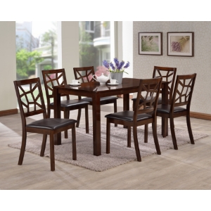 Mozaika 7-Piece Dining Set - Dark Brown, Black 