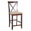 Natalie 25'' X-Back Counter Stool - Beige Fabric Seat - WI-PCH6855-S3-24