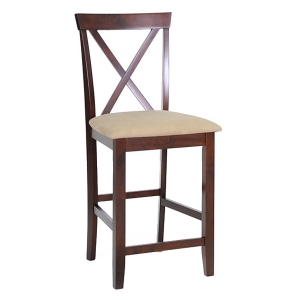 Natalie 25'' X-Back Counter Stool - Beige Fabric Seat 