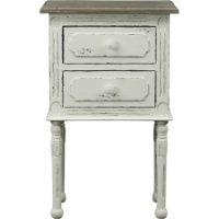 Anjou Accent Nightstand - 2 Drawers, White