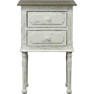 Anjou Accent Nightstand - 2 Drawers, White 