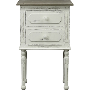 Anjou Accent Nightstand - 2 Drawers, White 
