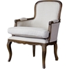 Napoleon Accent Chair - Brown Ash, White - WI-PLN22MI-ASH2