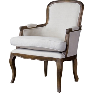 Napoleon Accent Chair - Brown Ash, White 