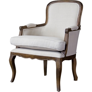 Napoleon Accent Chair - Brown Ash, White 
