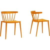 Finchum Plastic Stackable Dining Chair - Orange (Set of 2)