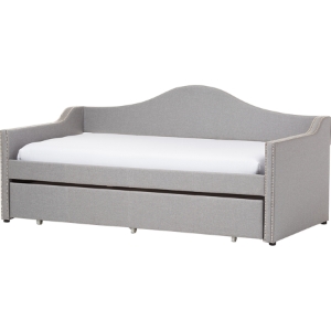 Prime Upholstered Daybed - Roll-Out Trundle Bed, Gray 