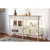 Marquetterie French Provincial Console Table - 2 Shelves, White and Natural - WI-PRL14VM-AR-M