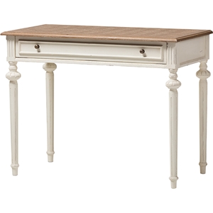 Marquetterie French Provincial Writing Desk - White and Natural 