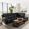 Roland 2-Piece Recliner Sectional - Storage Chaise, Black - WI-R1818-BLACK-SF