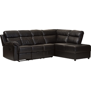 Roland 2-Piece Recliner Sectional - Storage Chaise, Black 