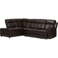Roland 2-Piece Tufted Recliner Sectional - Storage Chaise, Dark Brown