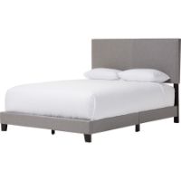 Ramon Upholstered Queen Bed - Nailheads, Gray