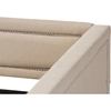 Raymond Fabric Nailhead Twin Daybed - Roll-Out Trundle Bed, Beige - WI-RAYMOND-BEIGE-DAYBED