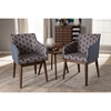 Reece 3-Piece Lounge Chair and Side Table Set - Walnut Base, Dark Blue - WI-REECE-DARK-BLUE-AC-WALNUT-3PC-SET