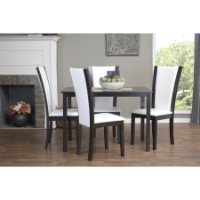 Rinko 5-Piece Dining Set - Dark Brown, White