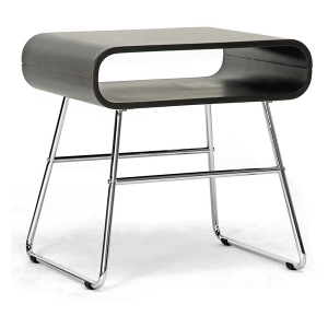 Ramsey End Table - Wenge, Bentwood Top, Chrome Steel Legs 