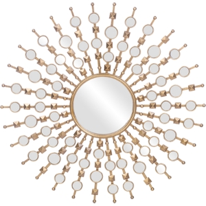 Clancy Round Accent Wall Mirror - Gold 